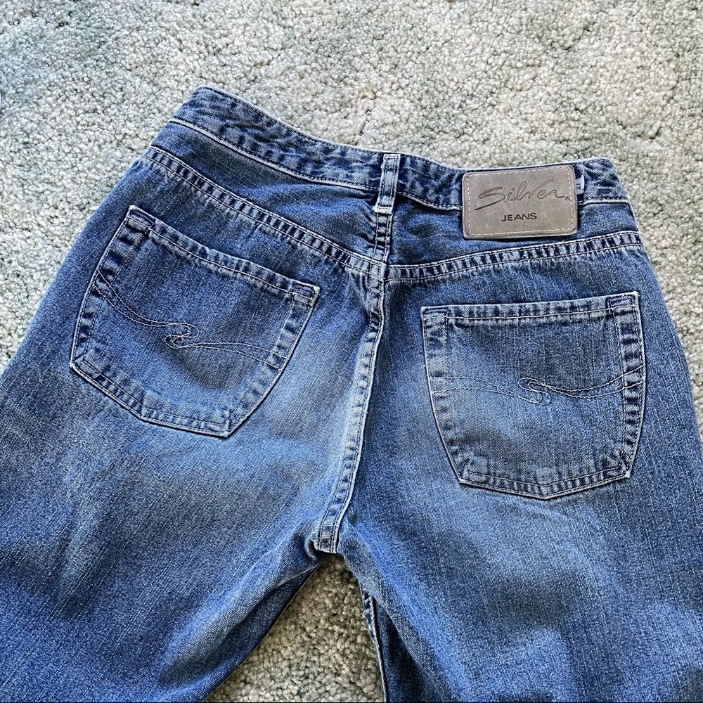 SILVER JEANS Mid-Rise Button Fly Jeans, Silvers, Broken-In Faded Wash, 26 x 28